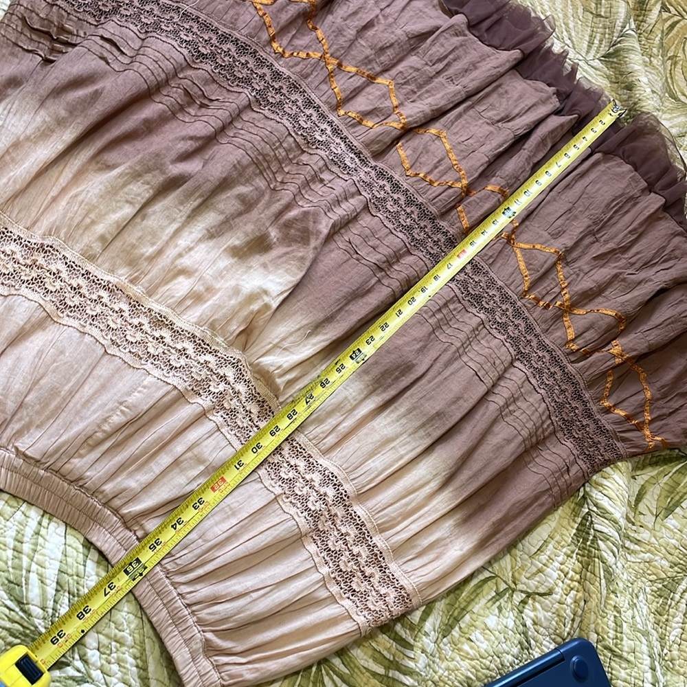 Ombré, cotton, tiered, appliqué, crochet, and ruffled skirt - Picture 7 of 7